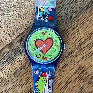 Swatch 1997 "Love Bite" GN176 Vintage Swiss Quartz Watch 34mm